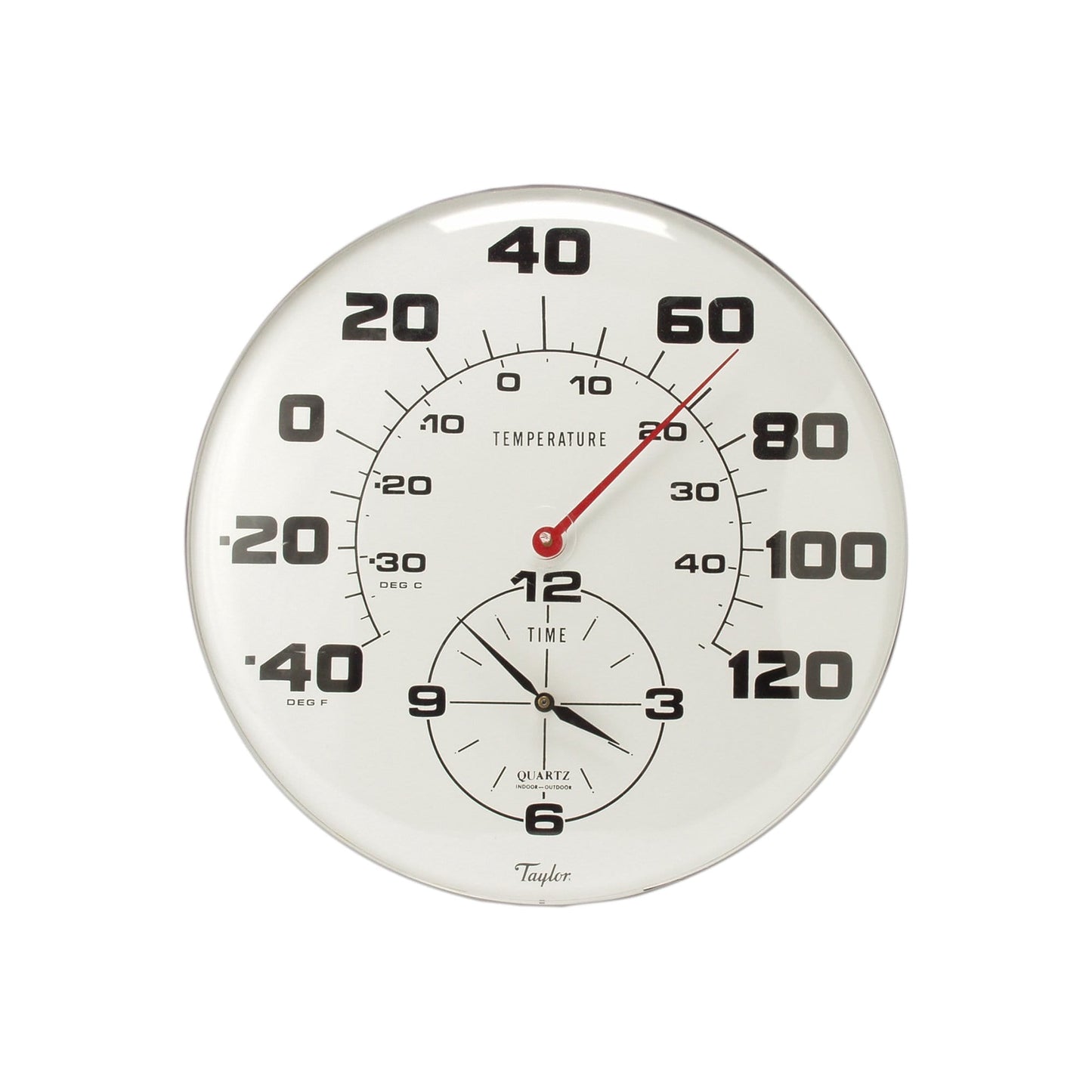 18" Metal Patio Thermometer & Clock