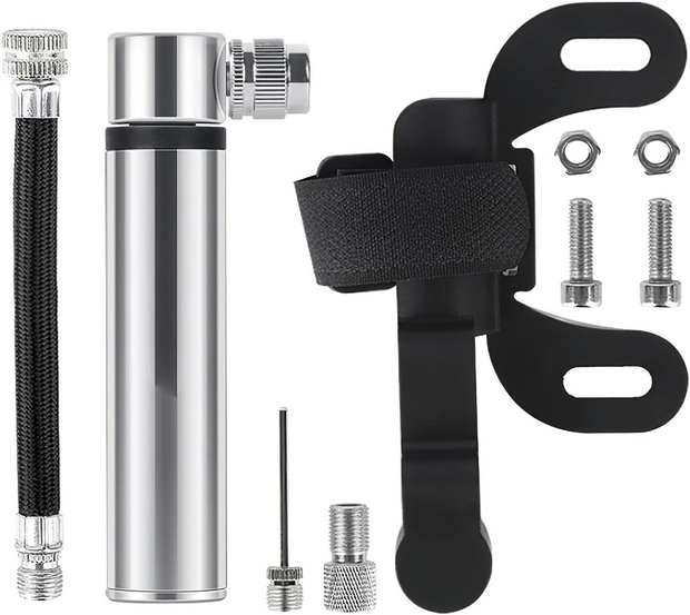 120PSI High-Pressure Hand Bike Pump – Portable Air Inflator with Valve Hose & Ball Needle Kit