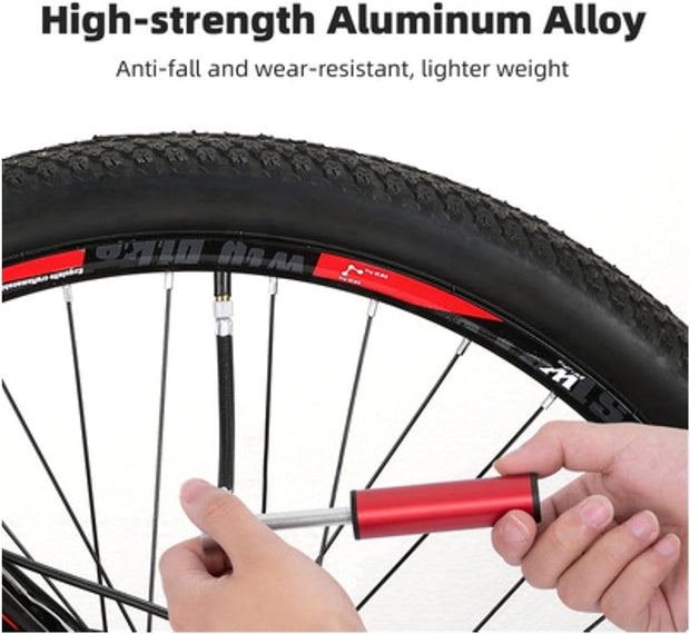120PSI High-Pressure Hand Bike Pump – Portable Air Inflator with Valve Hose & Ball Needle Kit