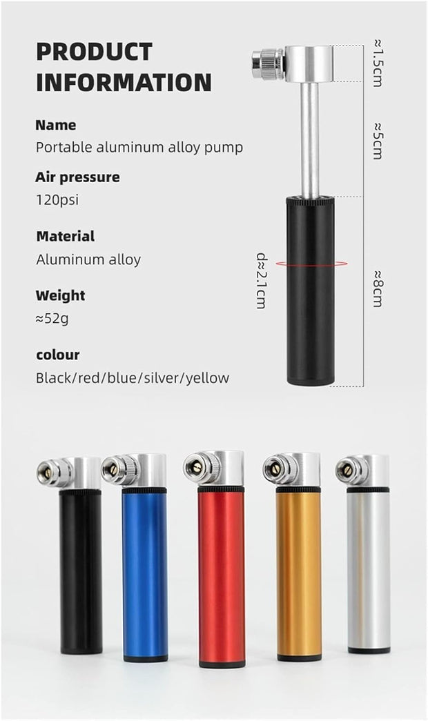 120PSI High-Pressure Hand Bike Pump – Portable Air Inflator with Valve Hose & Ball Needle Kit