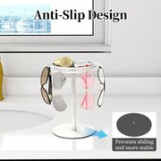 Modern Sunglasses Display Stand with Velvet Jewelry Tray – Metal, Elegant, Space-Saving