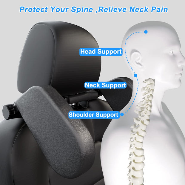 🚗 Car Headrest Pillow – 360° Adjustable Neck Support for Car Seats