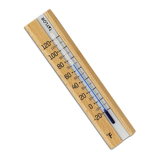 6.5" x 3.375" Wood Indoor Wall Thermometer