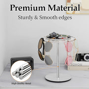 Modern Sunglasses Display Stand with Velvet Jewelry Tray – Metal, Elegant, Space-Saving