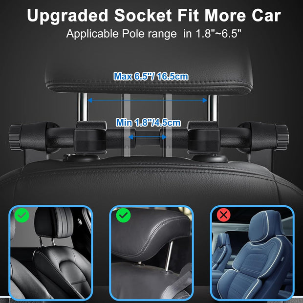🚗 Car Headrest Pillow – 360° Adjustable Neck Support for Car Seats