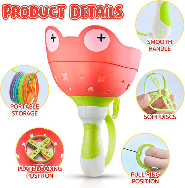 Sky-High Froggy Fun – Launch 32 Flying Discs & Catch Like Crazy!