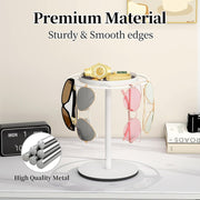 Modern Sunglasses Display Stand with Velvet Jewelry Tray – Metal, Elegant, Space-Saving