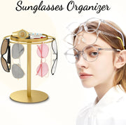 Modern Sunglasses Display Stand with Velvet Jewelry Tray – Metal, Elegant, Space-Saving