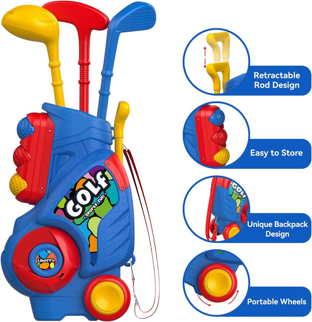 Toddler Golf Set with Putter Mat – Safe & Realistic Golf Toy for Boys and Girls Aged 2–5