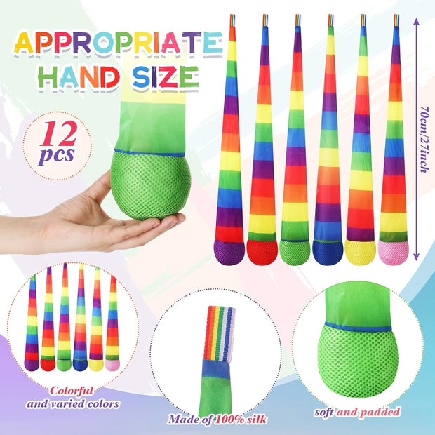 Ultimate 12-Piece Rainbow Comet Balls Set — Throw, Catch & Spark Joy with Every Spin!