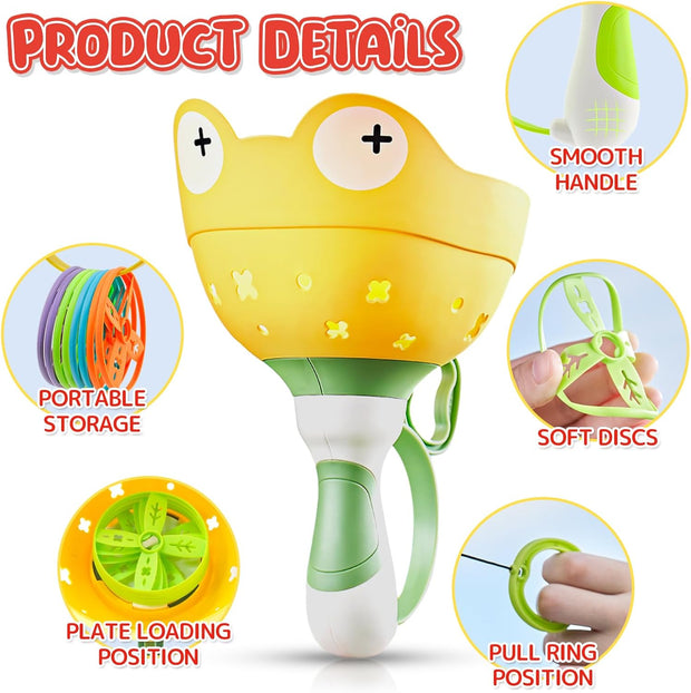 Sky-High Froggy Fun – Launch 32 Flying Discs & Catch Like Crazy!