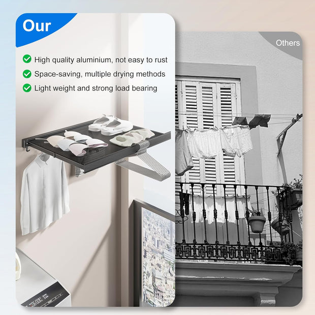 Next-Gen Electric Motorized Folding Rack – Ultra-Durable IPX7 Waterproof Wall-Mounted Space Saver with 8 Adjustable Hooks & Effortless Tool-Free Setup