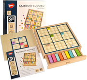 🎲 3-in-1 Wooden Sudoku Puzzle Game – Colorful Tiles, 320 Challenges & Drawer Storage for Kids & Families 🌈🧠