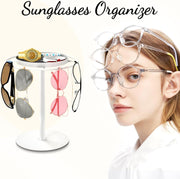 Modern Sunglasses Display Stand with Velvet Jewelry Tray – Metal, Elegant, Space-Saving