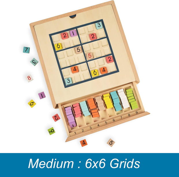 🎲 3-in-1 Wooden Sudoku Puzzle Game – Colorful Tiles, 320 Challenges & Drawer Storage for Kids & Families 🌈🧠