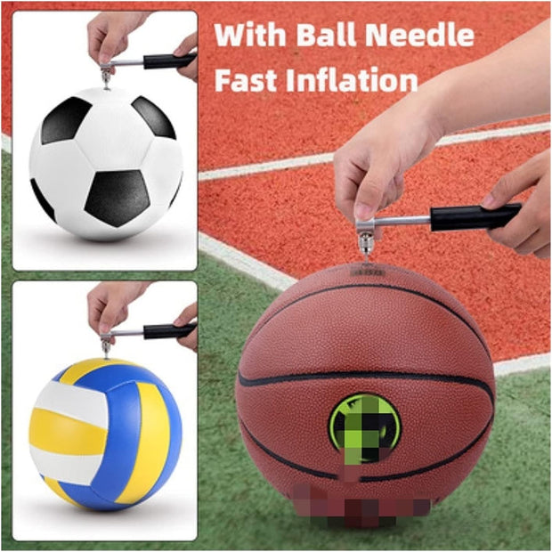 120PSI High-Pressure Hand Bike Pump – Portable Air Inflator with Valve Hose & Ball Needle Kit