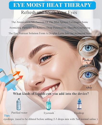 Heated Nano Eye Mist Sprayer – Portable Eye Mister with Warm Compress Moist Heat
