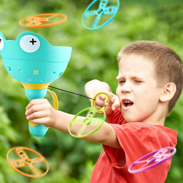 Sky-High Froggy Fun – Launch 32 Flying Discs & Catch Like Crazy!