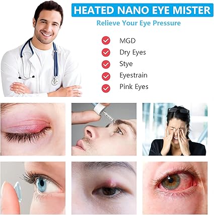 Heated Nano Eye Mist Sprayer – Portable Eye Mister with Warm Compress Moist Heat