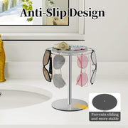 Modern Sunglasses Display Stand with Velvet Jewelry Tray – Metal, Elegant, Space-Saving