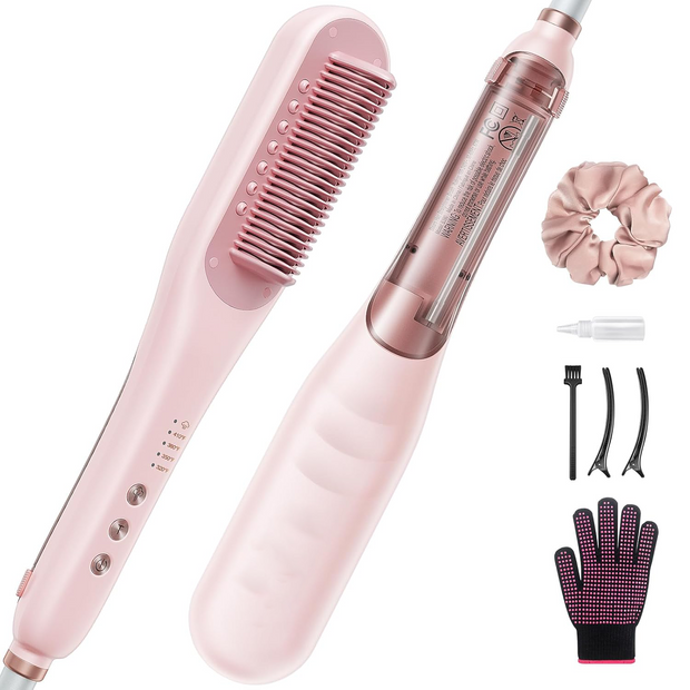 Steam Hair Straightener Brush – 3-in-1 Straightening, Combing & Steam Hair Care
