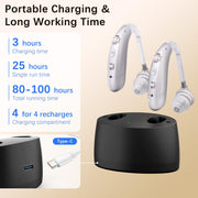 Rechargeable Hearing Aids for Seniors – Noise Cancelling, Volume Control, Behind-the-Ear Design