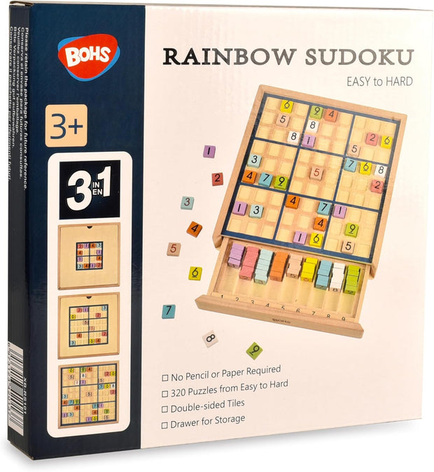 🎲 3-in-1 Wooden Sudoku Puzzle Game – Colorful Tiles, 320 Challenges & Drawer Storage for Kids & Families 🌈🧠
