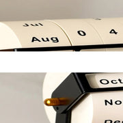 Vintage Charm on Your Desk – Rotating Wooden Perpetual Calendar Wheel