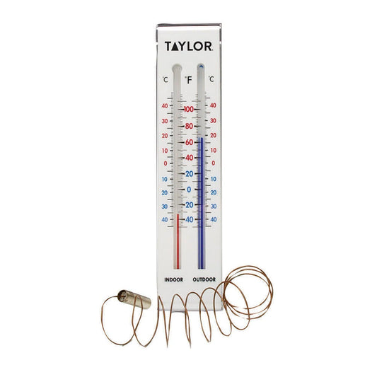 9.75" x 1.25" Indoor and Outdoor Thermometer