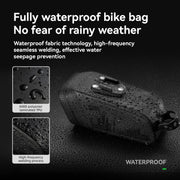 Waterproof Bike Saddle Bag with Smart Brake Light – Shockproof, Secure Mount, USB Rechargeable & All-Weather Ready